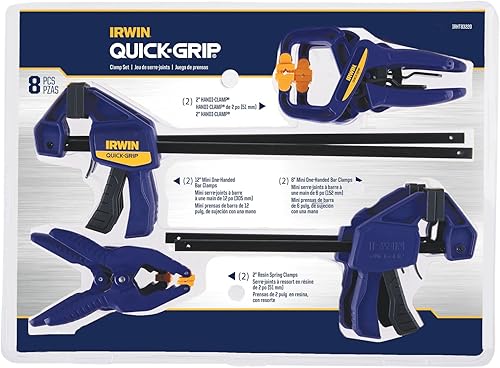 Miniatura 9 de IRWIN Abrazadera de barra QUICK-GRIP con una mano Mini paquete de 6 1964749 color azul