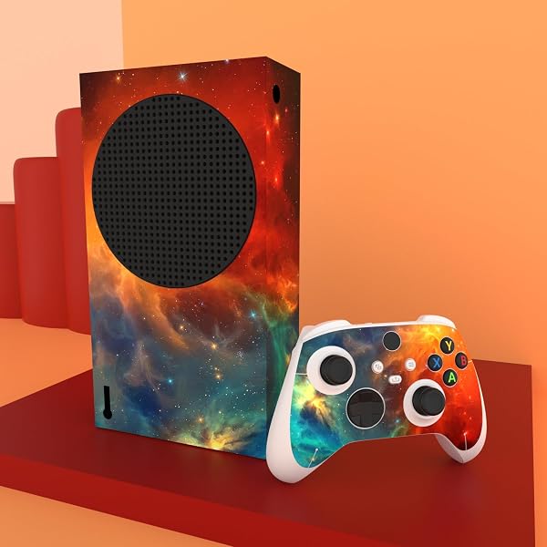playvital Orange Star Universe Custom Vinyl Skins for Xbox Series S, Wrap Decal Cover Stickers for Xbox Series S Console Controller - 5