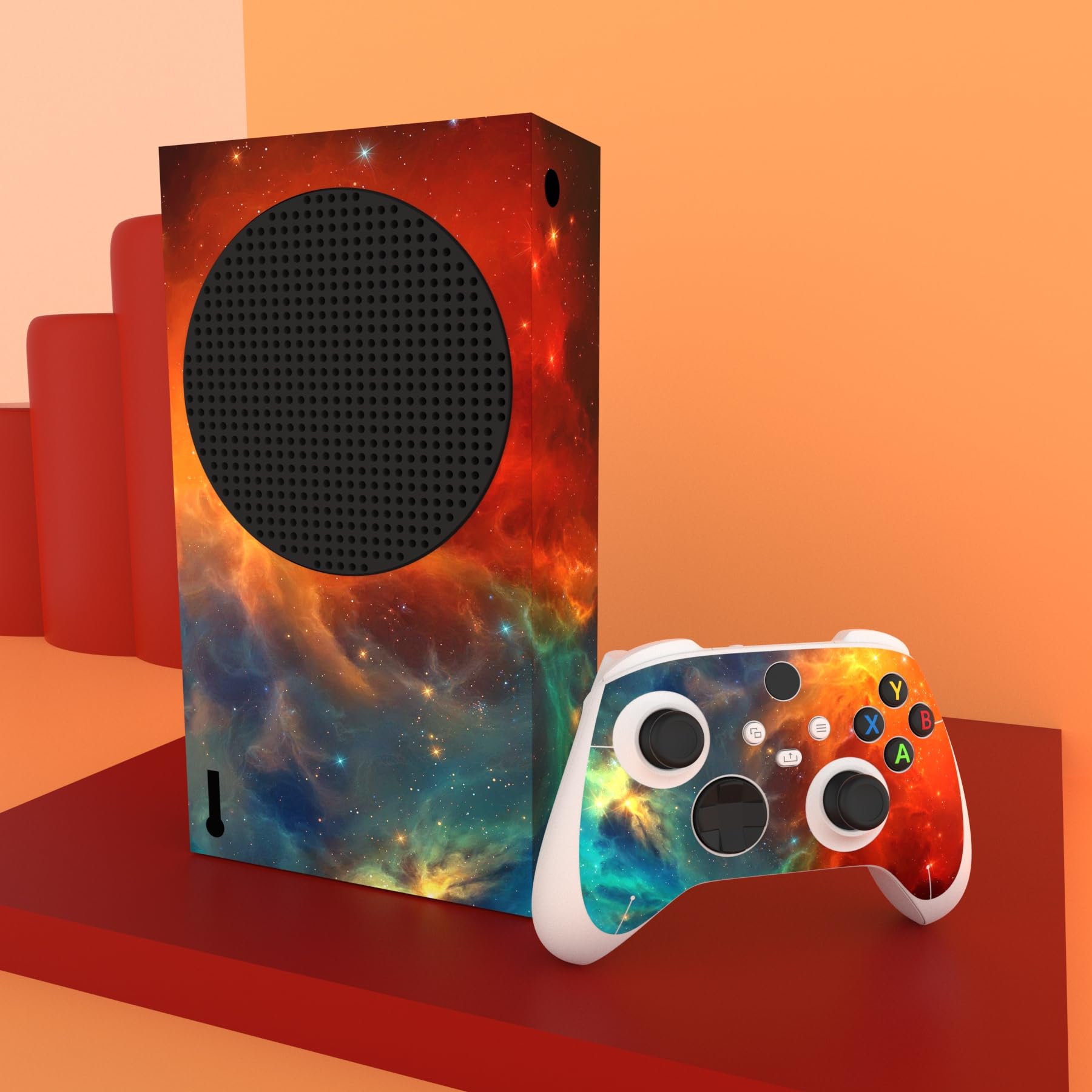 playvital Orange Star Universe Custom Vinyl Skins for Xbox Series S, Wrap Decal Cover Stickers for Xbox Series S Console Controller — view 5