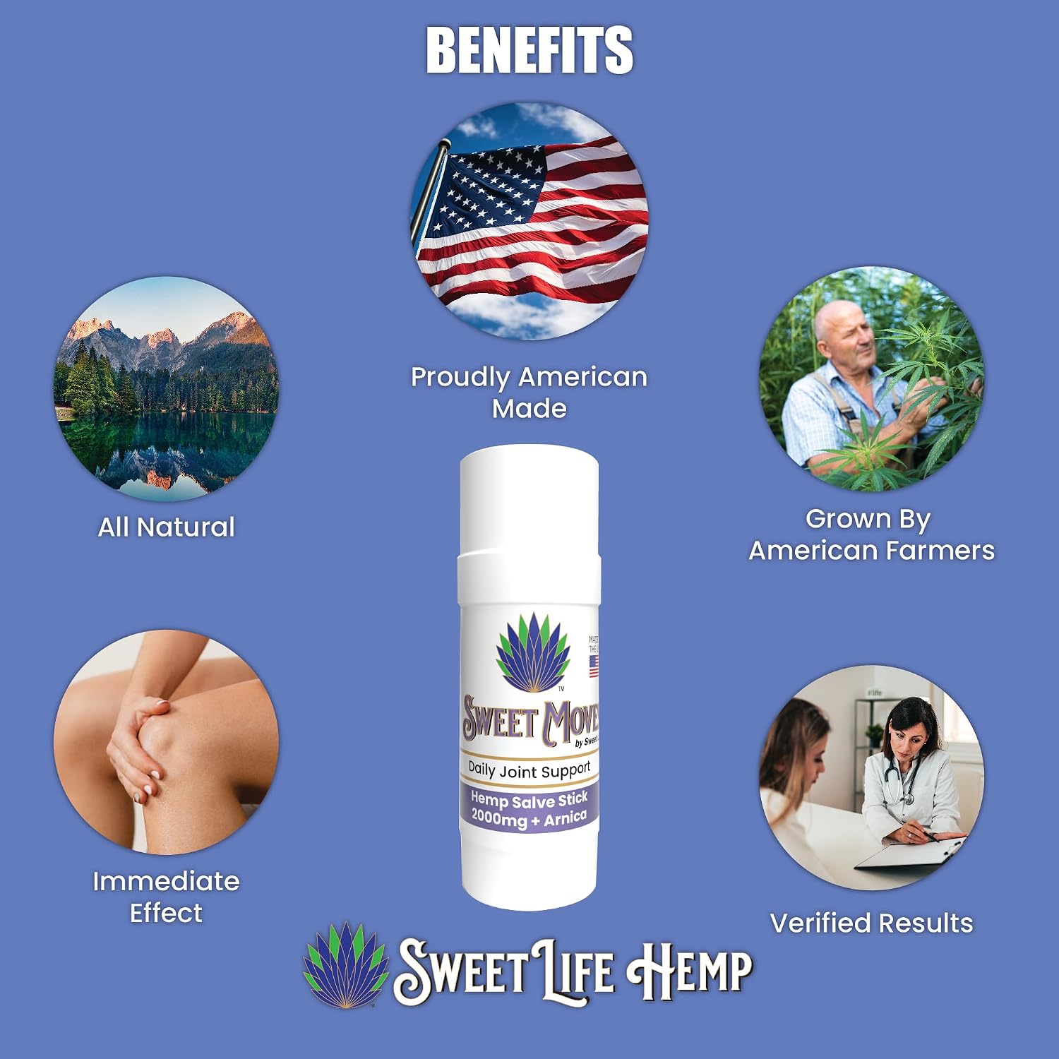 Sweet Life | Hemp Salve Stick | 2000mg | Small Business | Organic | Body Balm | Muscle Comfort