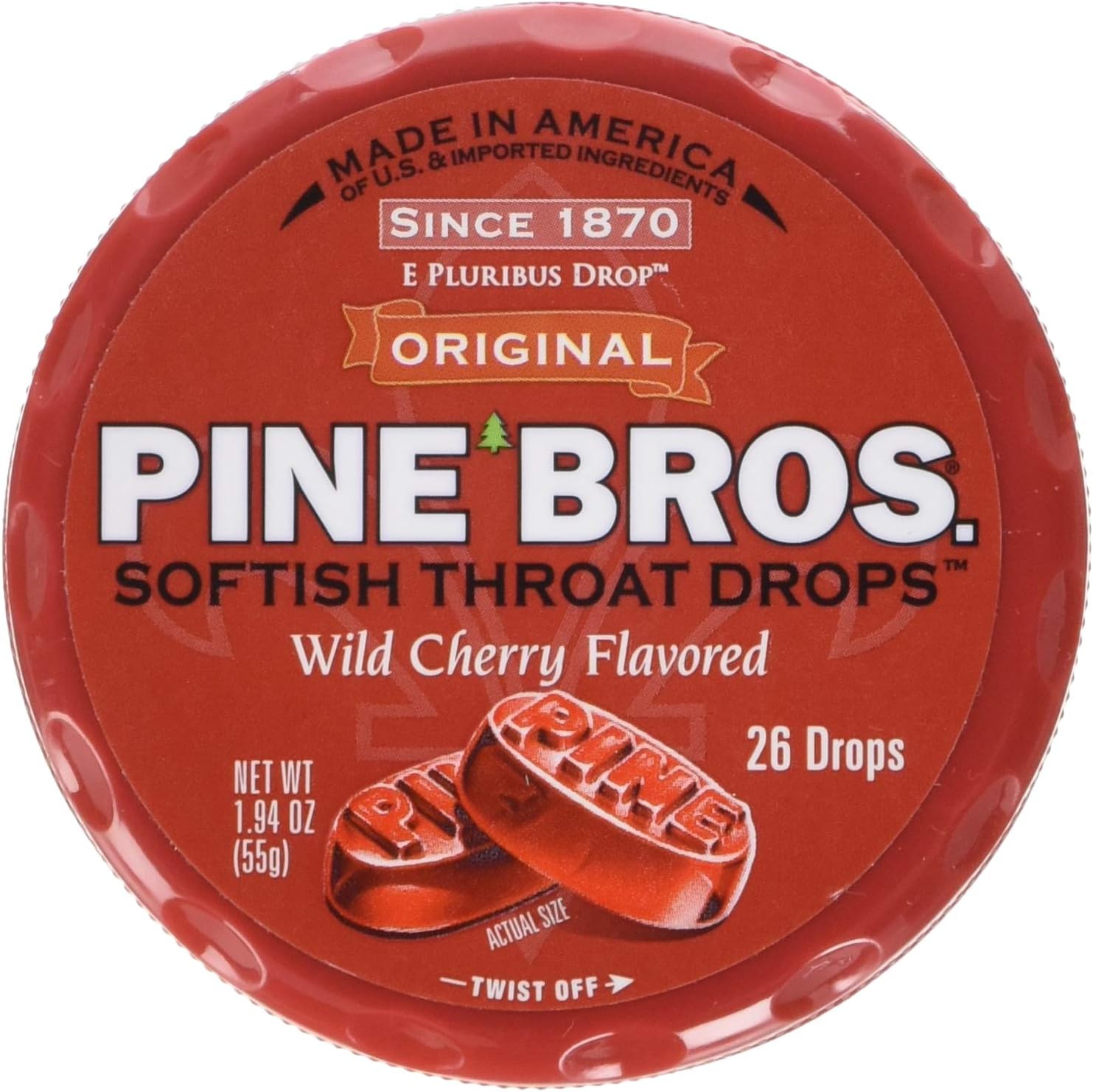 Pine Bros. Softish Throat Drops, Wild Cherry, 26 Ea