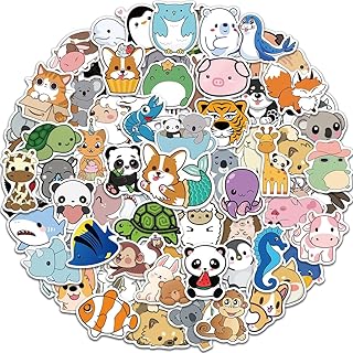 Benresive 100 Pcs Cute Animal Stickers for Kids, Water Bottle Stickers for Kids Waterproof, Vinyl Laptop Kids Stickers Pack, Kids Classroom Prizes for Elementary Students