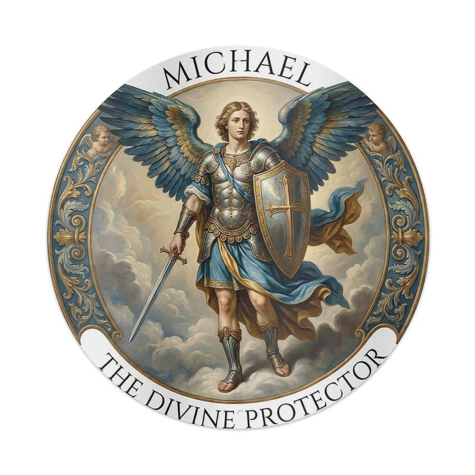 St Michael Archangel Guardian The Divine Protector Metal Tin Sign