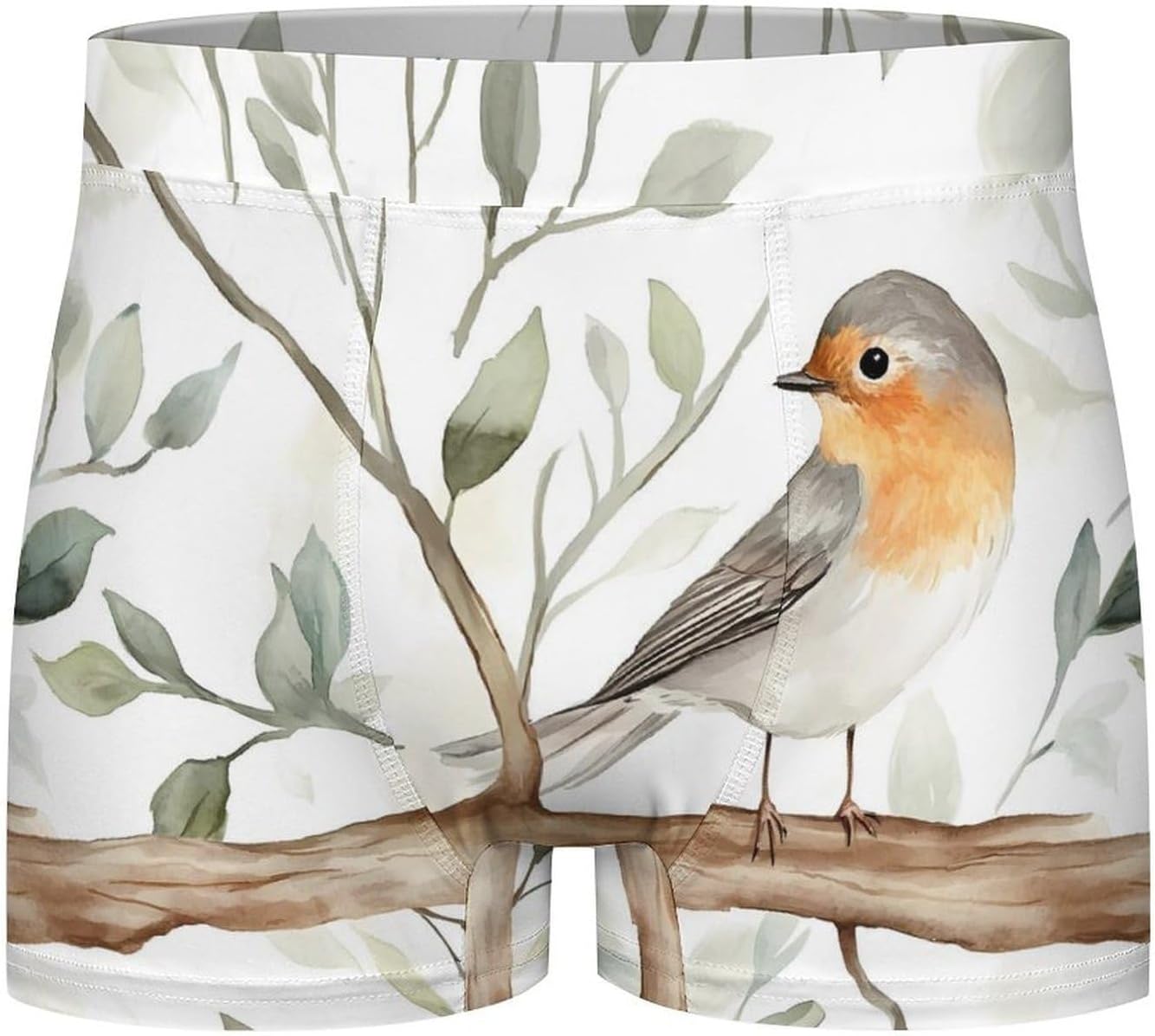 Robin Bird On Woods Men's Underwear Boxers Briefs for Men Stretch Shorts