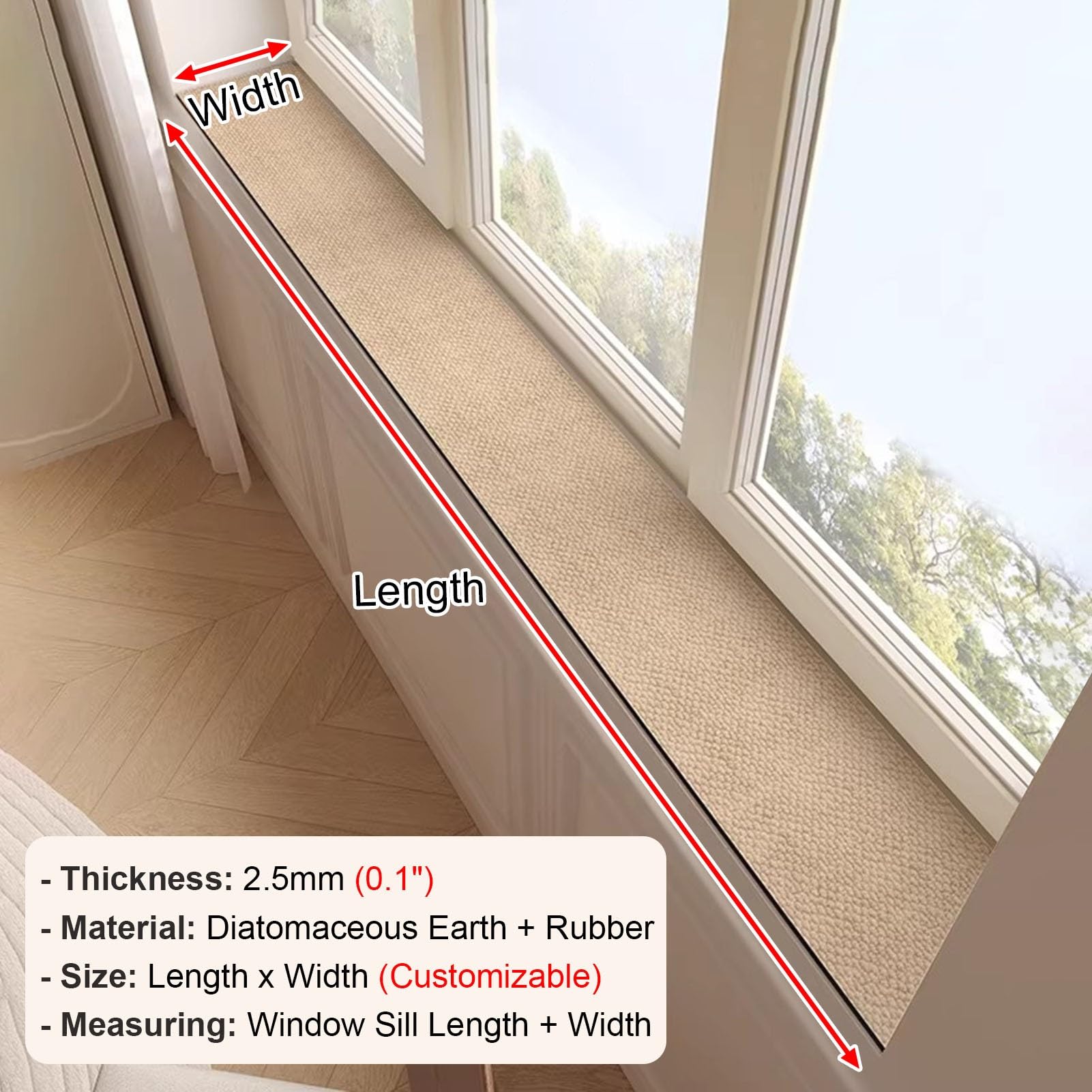 Przycinana nieobecna mata progowa z wzorem ukośnym, podkładka ochronna na okno do jadalni i na balkon, długi dywan z osłoną LED (79 x 16 cali 200 x 40 cm)