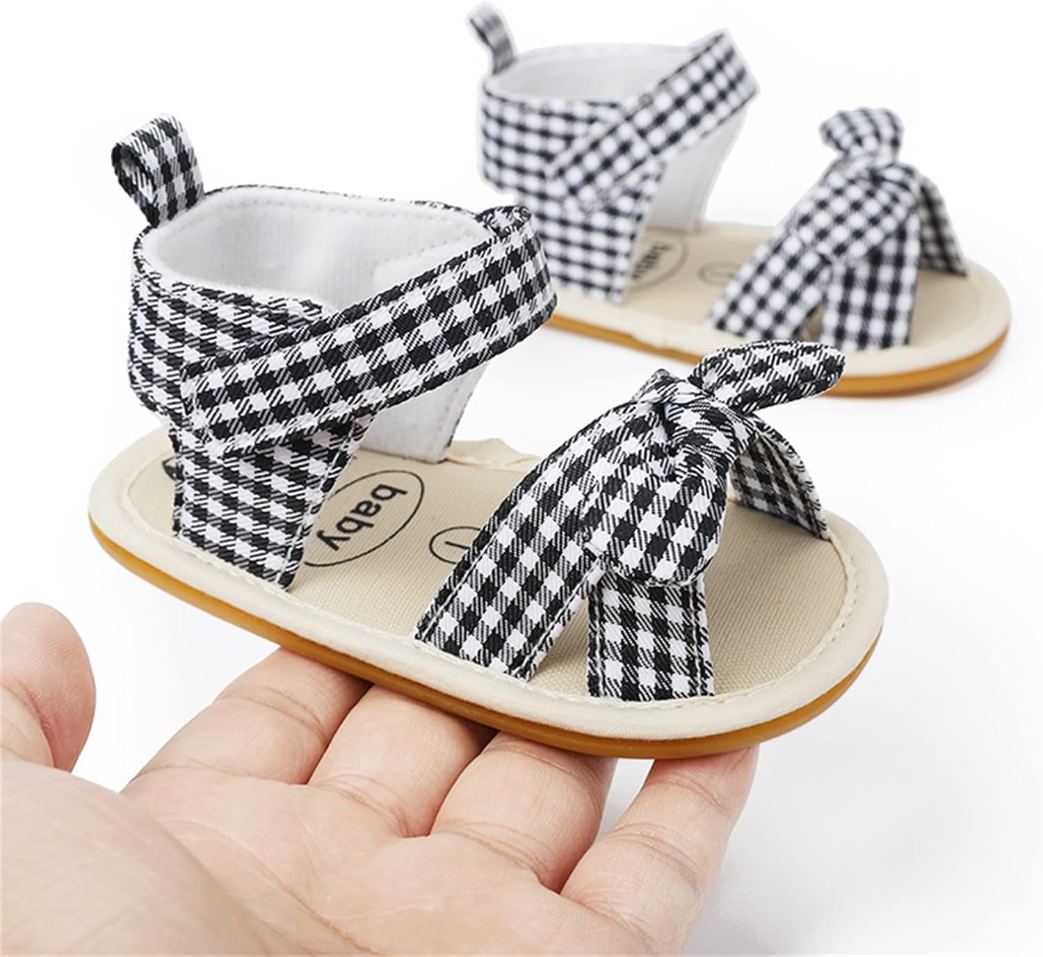 POLG Baby Boys Girls Sandals Summer Non-Slip Soft Sole Infant Slippers Cotton Crib Shoes for Toddler First-Walkers