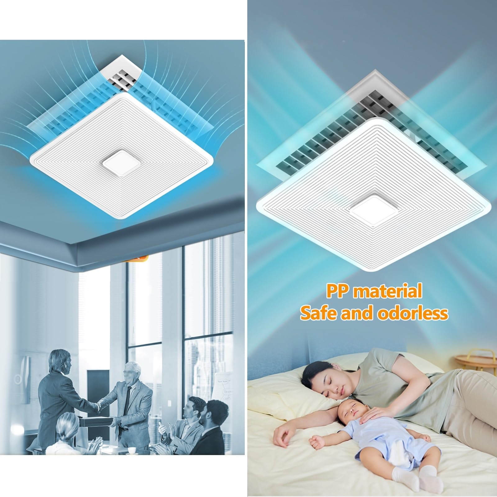 Deflettore Condizionatore, Deflettore Regolabile per Climatizzatore con Supporto, Anti-diretto, Deflettore Dell'aria per Bocchette a Soffitto(60cm/23.6in)