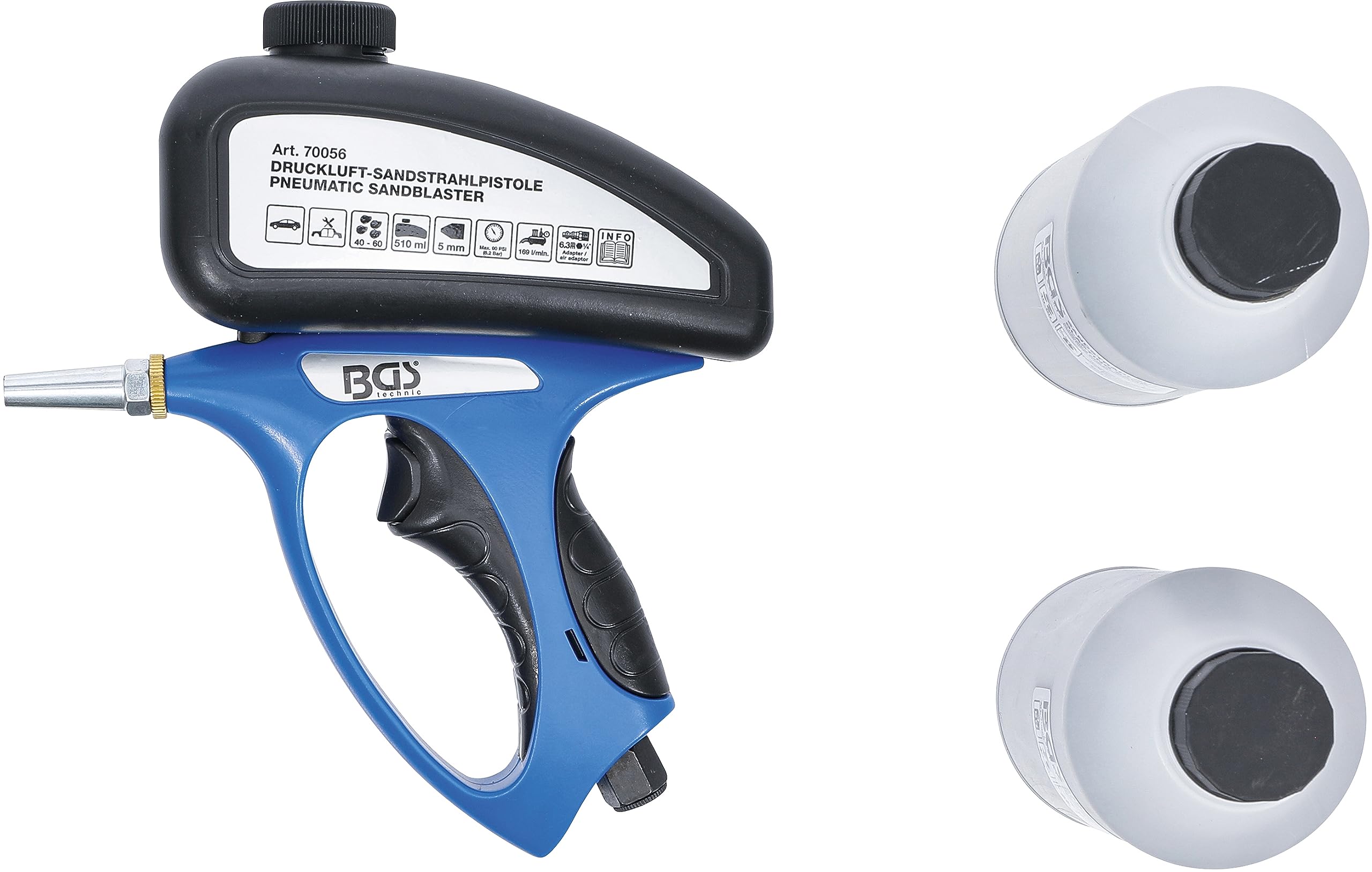 BGS 70056 | Druckluft-Sandstrahlpistole inkl. Zubehör | 3-tlg.