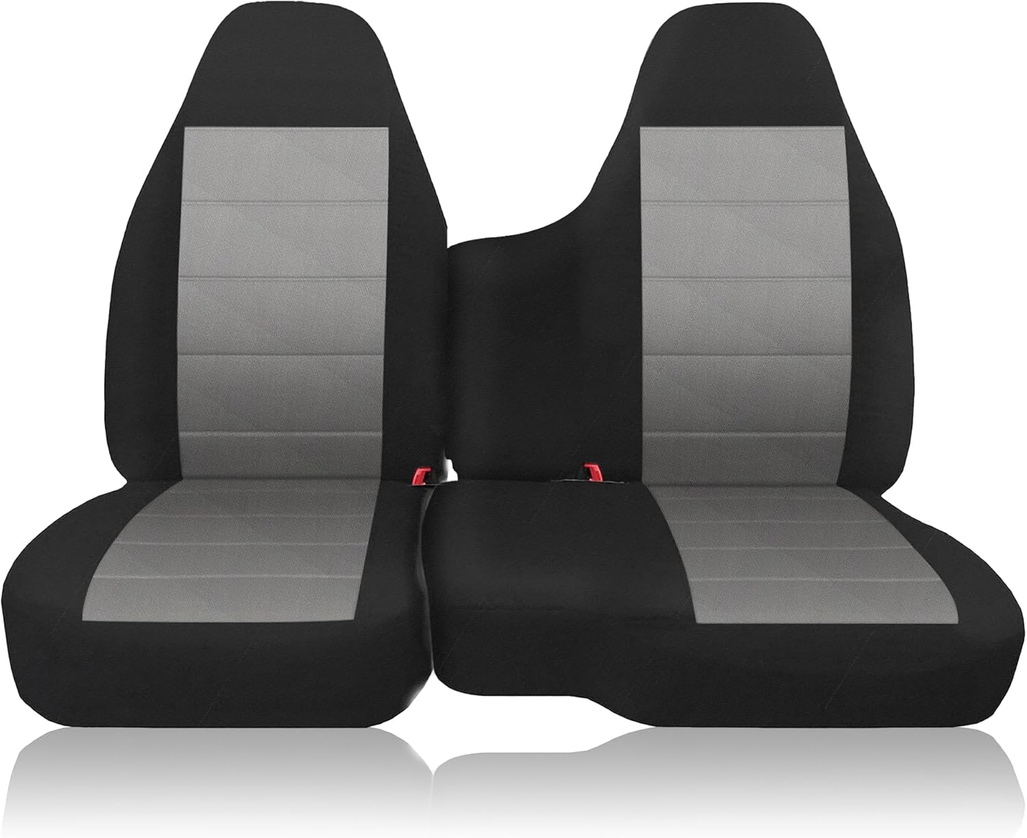 Custom Fit Knitted Fabric Front Split Bench Seat Cover for Chevy Colorado/GMC Canyon Pickup 2004-2012, No Armrest, Airmesh Breathable Design with Soft Foam Lining - Gray