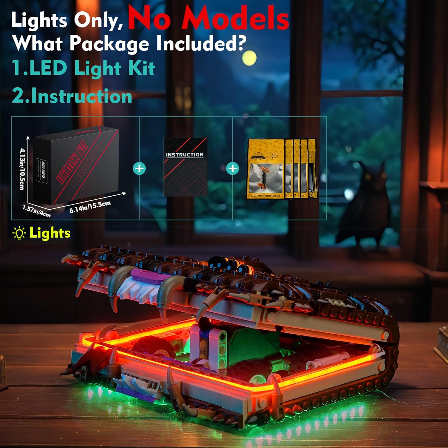 LocoLee Light kit Compatible with Lego 76449 Chomping Monster Book of Monsters - No Model Only Light, LED Lighting Accessories Compatible with Lego 76449