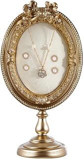 Vintage Jewelry Display Stand gold Antique Trinket tower Jewelry Photography Props Baroque Frame Organizer with Velvet Backing for Women Gifts Wedding Necklace Earrings Storage Display