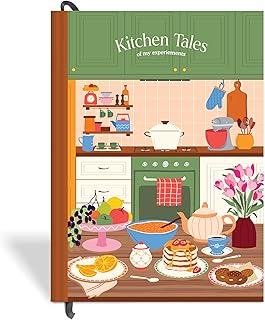 7mm Recipe Journal | Kitchen Tales | Make your own Recipe and Cook Book | Kitchen Essential | A5 Size | 4 Sticker sheets |...