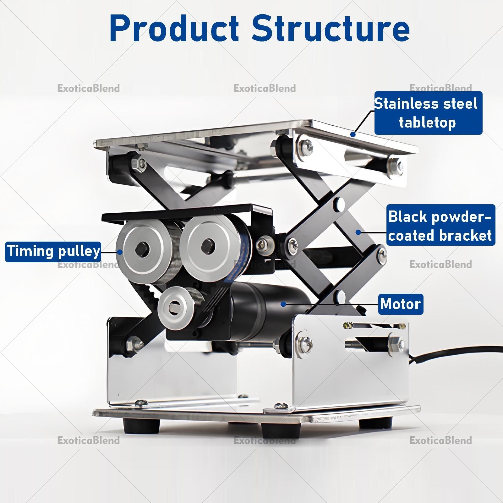 Plataforma Elevadora Eléctrica de Laboratorio, Plataforma Pequeña de Acero Inoxidable, con Control Remoto, Capacidad de Carga de 10 kg, para Laboratorios Escolares 20 * 20cm
