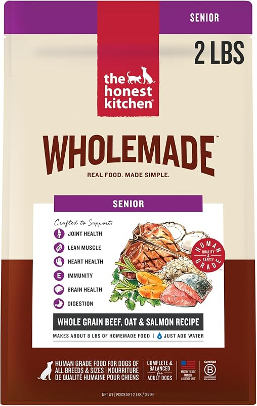 Ração Desidratada para Cães Adultos e Idosos The Honest Kitchen Wholemade com Carne, Aveia e Salmão, 907 g