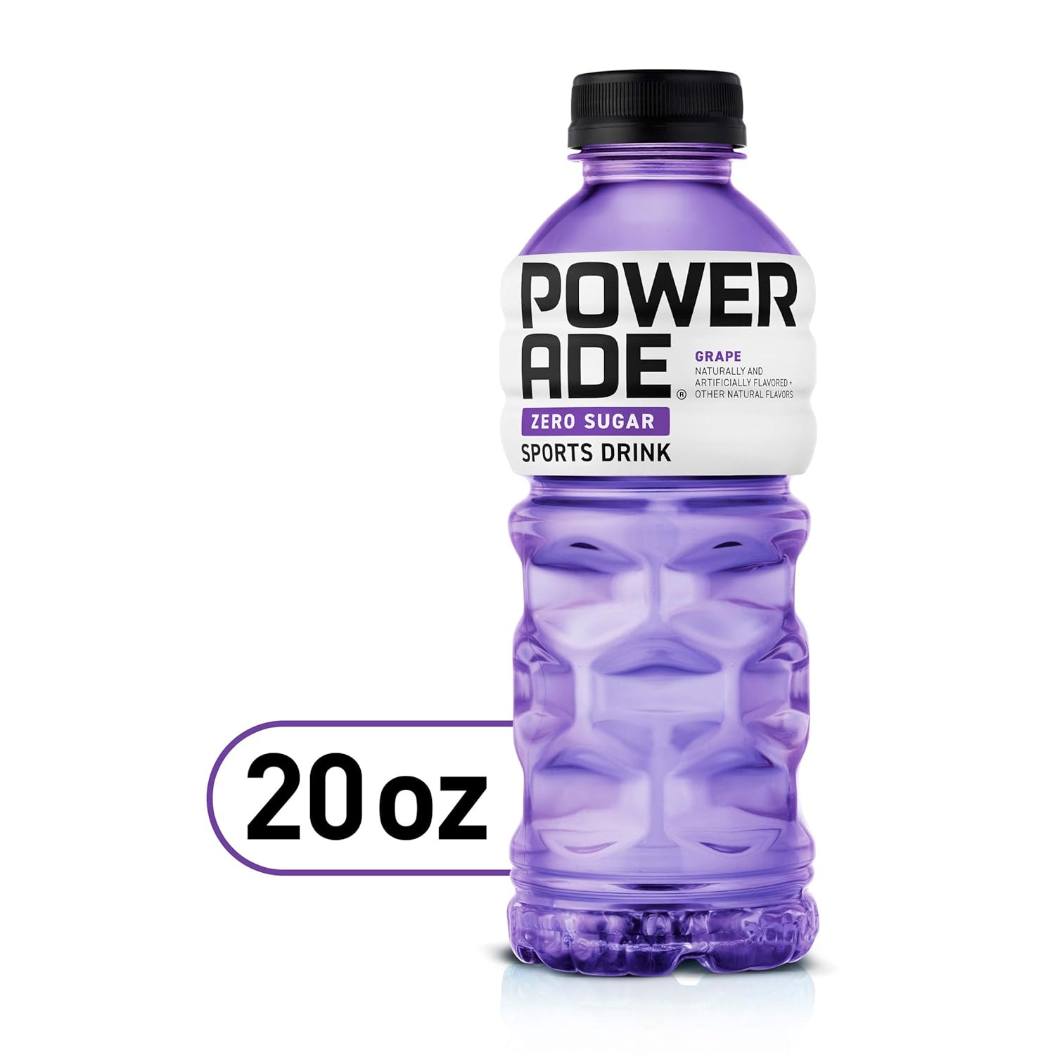 POWERADE Electrolyte Enhanced Zero Sugar Grape Sports Drink, 20 Ounce (Pack of 8)