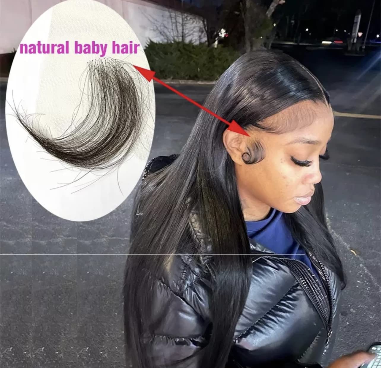 4 Piece HD Baby Hair Lace Closure Strips Curly Natural HD Baby Hair Edge Piece For 13x4 13x6 360 Lace Front Human Hair Wigs For Women, Brown, 2.0 Count