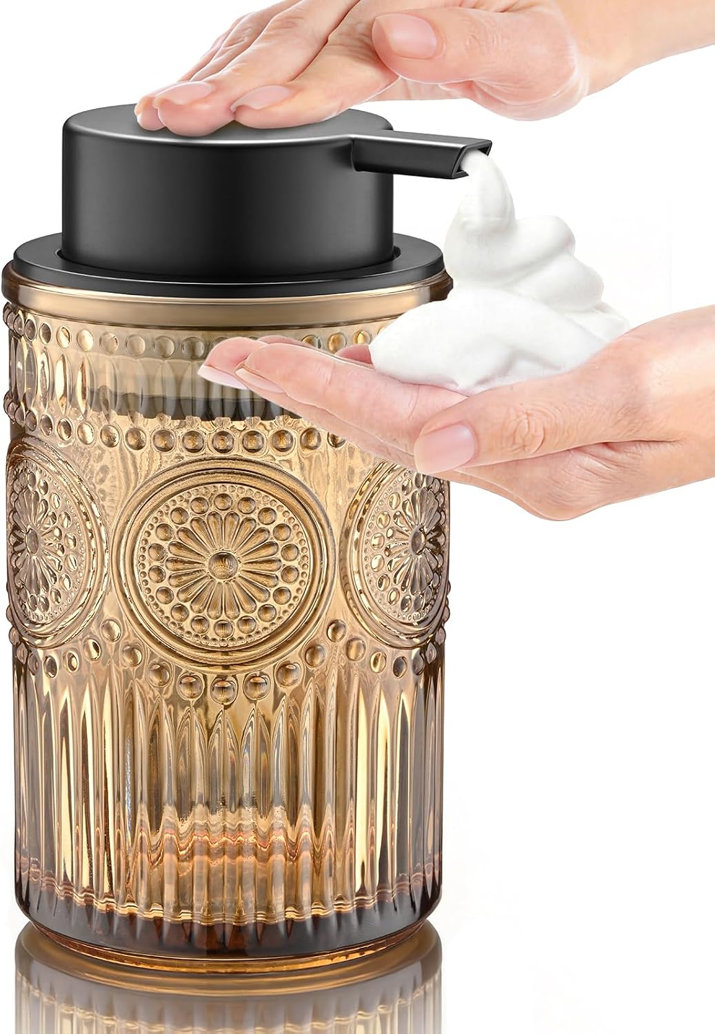 Clear Glass Foaming Hand Soap Dispenser