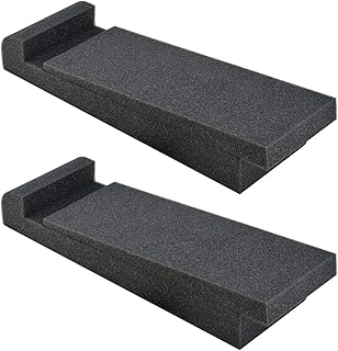 Locisne 2 Pack Studio Monitor Isolation Speaker Pads Acoustic Studio Desktop Stands Acoustical Foam for Most 3"-10" Speakers Stands,30 * 10 * 4.5cm