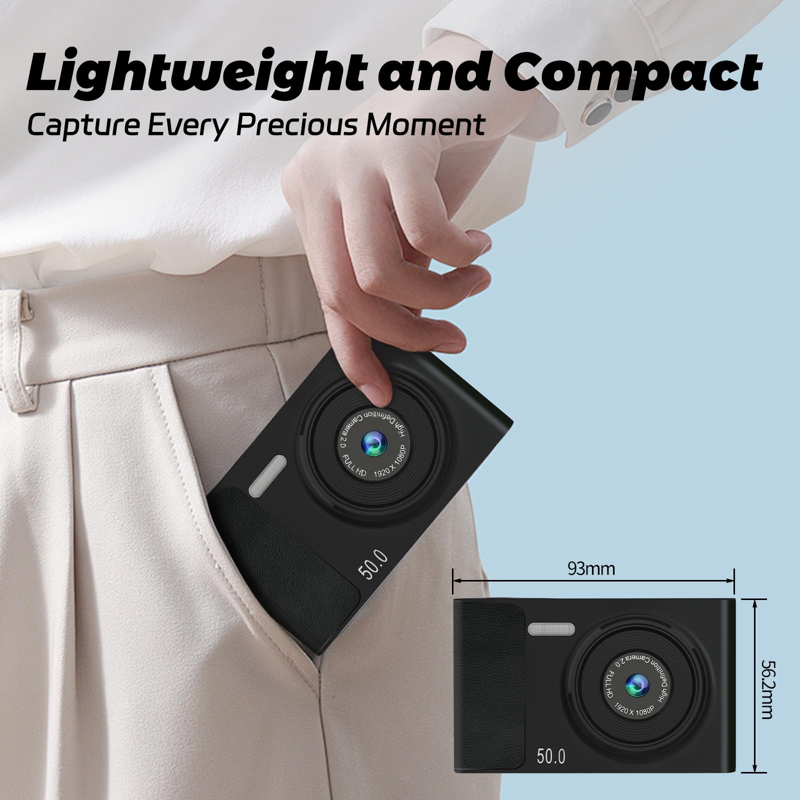 Fotocamera digitale 1080P 48MP fotocamera fotografica per bambini adolescenti, fotocamera compatta portatile da 2,4 pollici con scheda SD da 32 GB, regalo per adolescenti, studenti, principianti