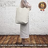 Vista 2 de TOPDesign 2 6 Paquete de 12 bolsas de lona de algodón superfuertes grandes de 17.5 x 16.5 x 5 pulgadas, 10 onzas, bolsa de compras reutilizable