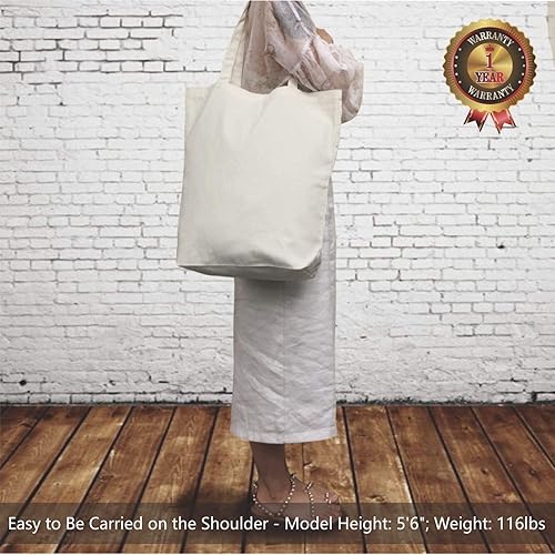 Miniatura 9 de TOPDesign - Bolsa de lona de algodón súper fuerte, grande de 10 onzas