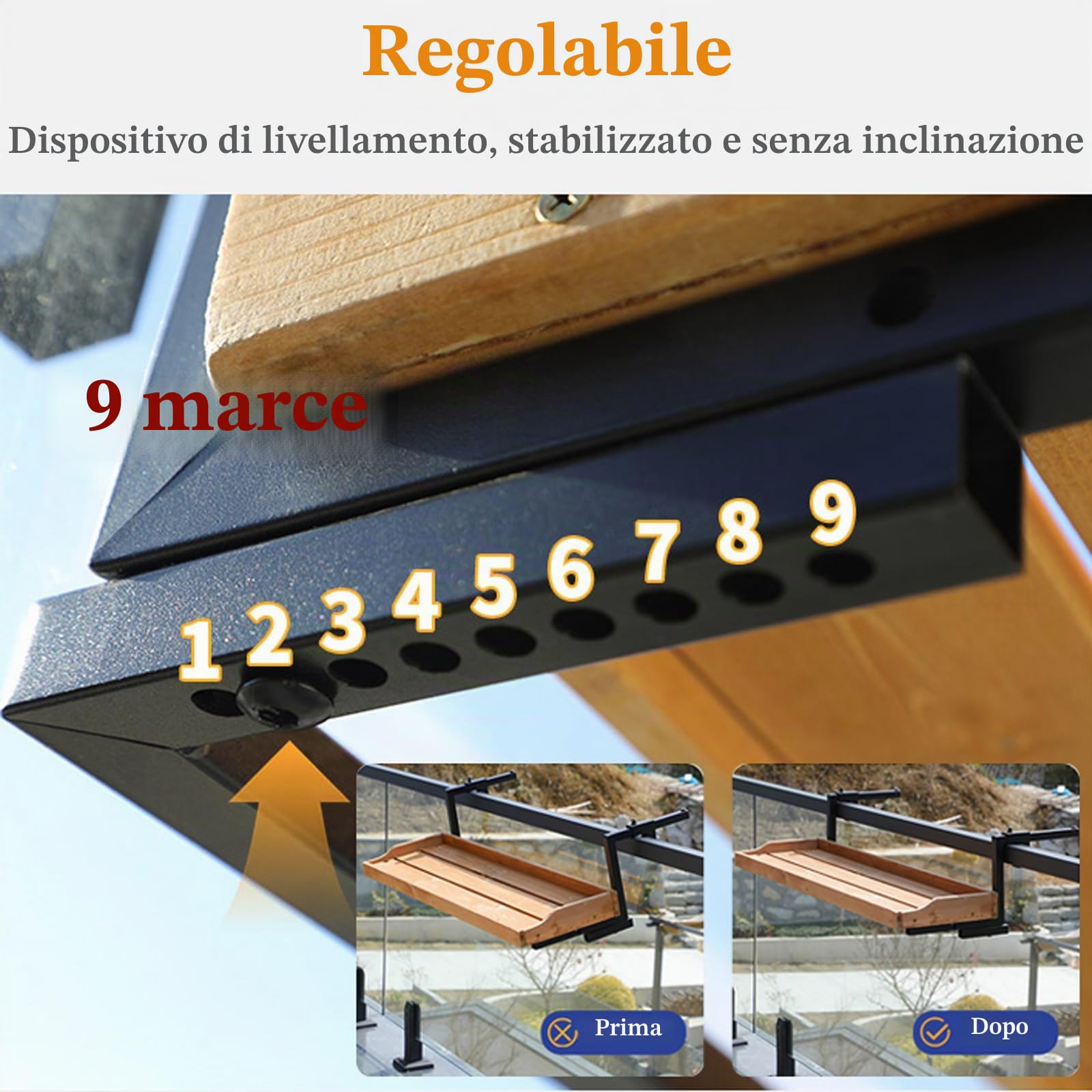 Tavolo da Balcone Sospeso,Tavolo da Appendere Ringhiera,Tavolino Sospeso da Balcone Salvaspazio,Tavolo da Appendere alla Ringhiera del Balcone,Stabile Costruzione,per Piccoli Spazi
