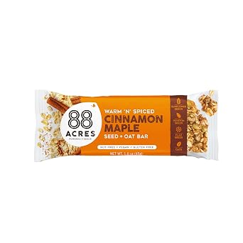 88 Acres, Cinnamon & Oats Seed Bar, 1.6 Ounce