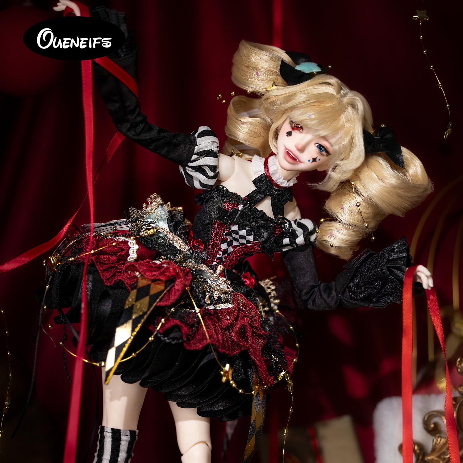 Oueneifs 1/4 Cassandra BJD Puppe Fullset Resin Spielzeug für 15+ Jahre alt (blondes Haar)