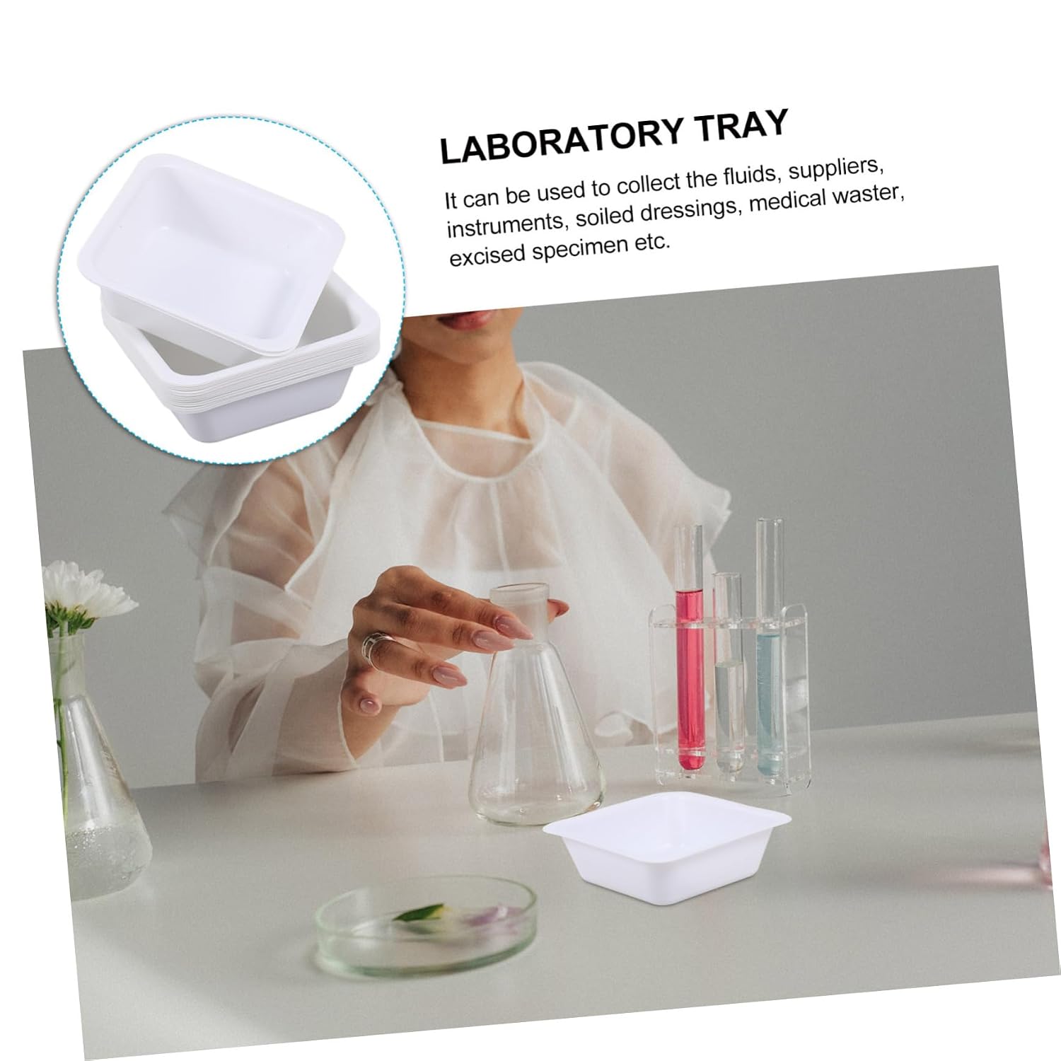 20pcs Weighing Pan Lab Equipment Sample Weighing Trays Lab Weighing Tray Chemistry Weigh Boats Sample Plates Weighting Dishes Measuring Weigh Boats Weighing Plates Storage Trays