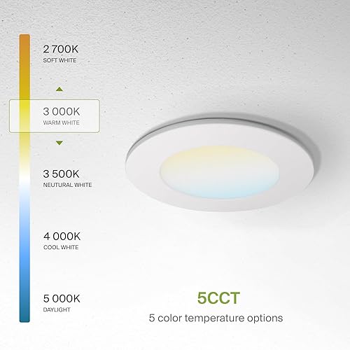 Miniatura 7 de ASD Luz empotrable con clasificación de fuego de 4 pulgadas, 5 colores 2700 K3000 K3500 K4000 K5000 K, 840 lúmenes, clasificación de fuego de 2