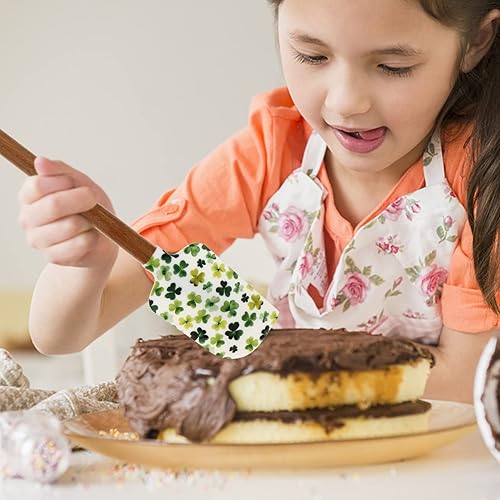 Miniatura 2 de DOITOOL 3 espátulas de silicona para el día de San Patricio, espátula de silicona con mango de madera, espátulas de cocina antiadherentes para el