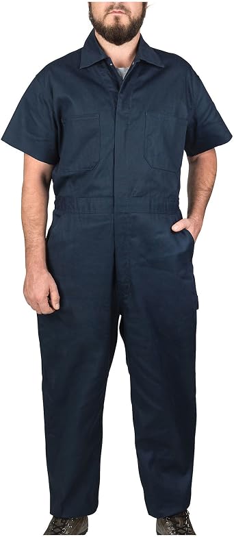 Walls Work Mens Short Sleeve Poplin Non-Insulated Mechanic Coverall
