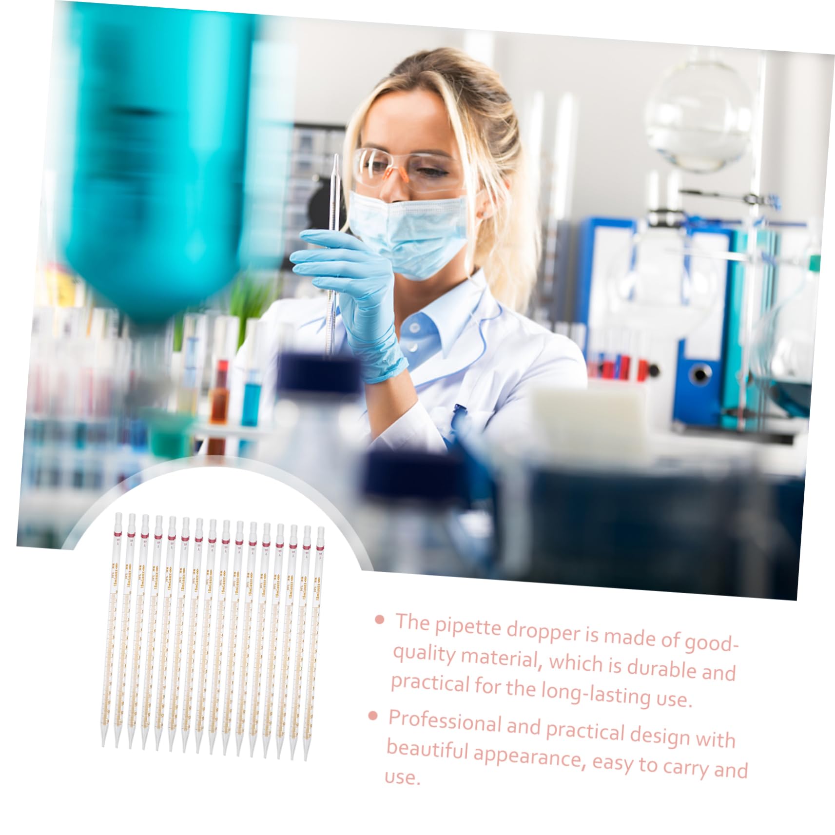 Zerodeko 20pièces Compte-gouttes Verre Pipettes Graduées à Embout Droit Outil De Laboratoire