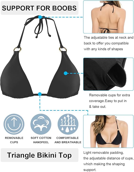 RELLECIGA Women's Triangle Bikini Top