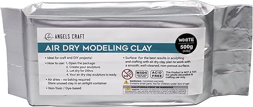 Miniatura 2 de Arcilla de modelado Air Dry - Color blanco (17.64 oz)  Textura fina, fácil de alisar, no tóxica  Ideal para esculpir, construcción a mano,