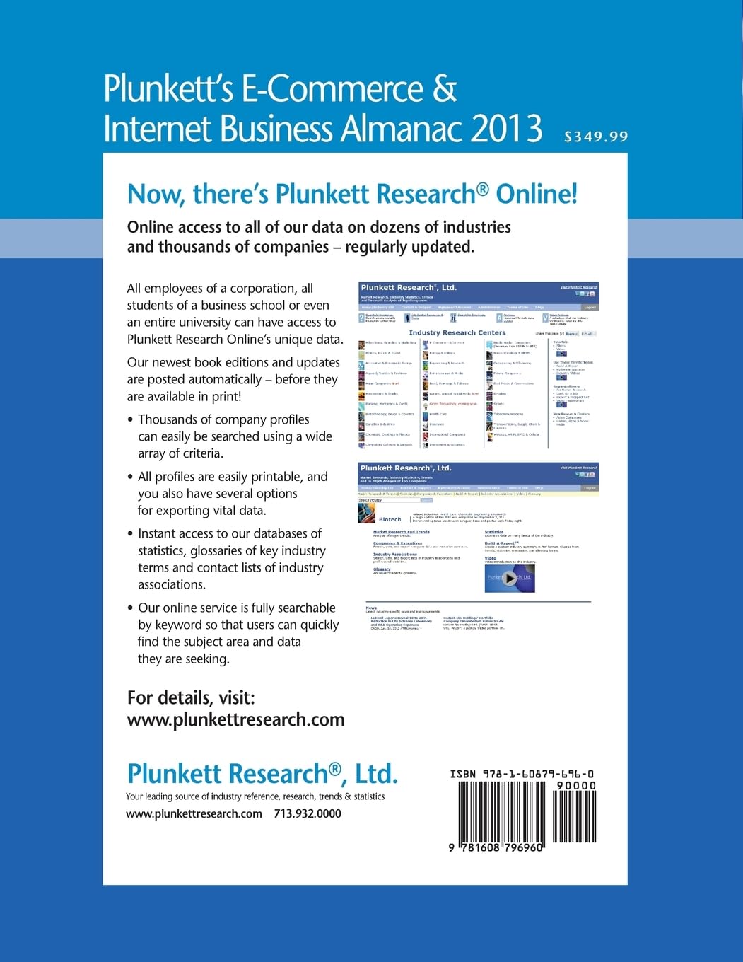 Plunkett's E-Commerce & Internet Business Almanac 2013