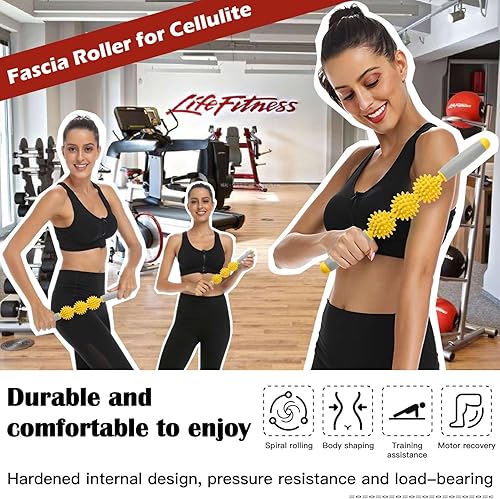 Miniatura 6 de Rodillo muscular para fascia, masajeador de celulitis, rodillo de fascia para celulitis y dolores musculares, cuello, pierna, espalda, punto de
