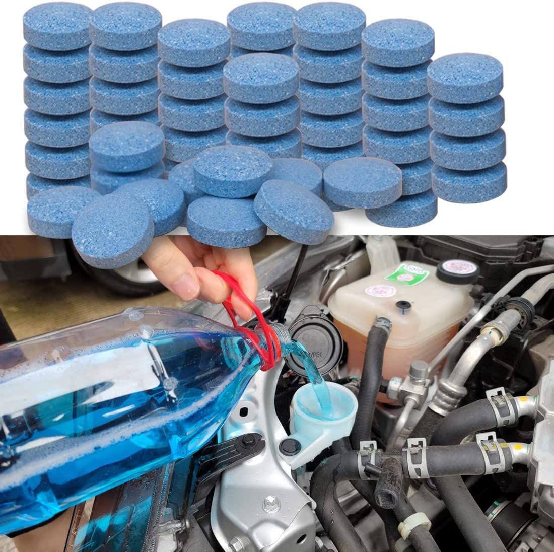 Asryd Car Wiper Detergent Effervescent Tablets Auto Windshield Cleaner Glass Tablets | Better Visibility | Safer Driving | Made in India | for All Universal Vehicles (10 Tablets), Sky Blue-image-34