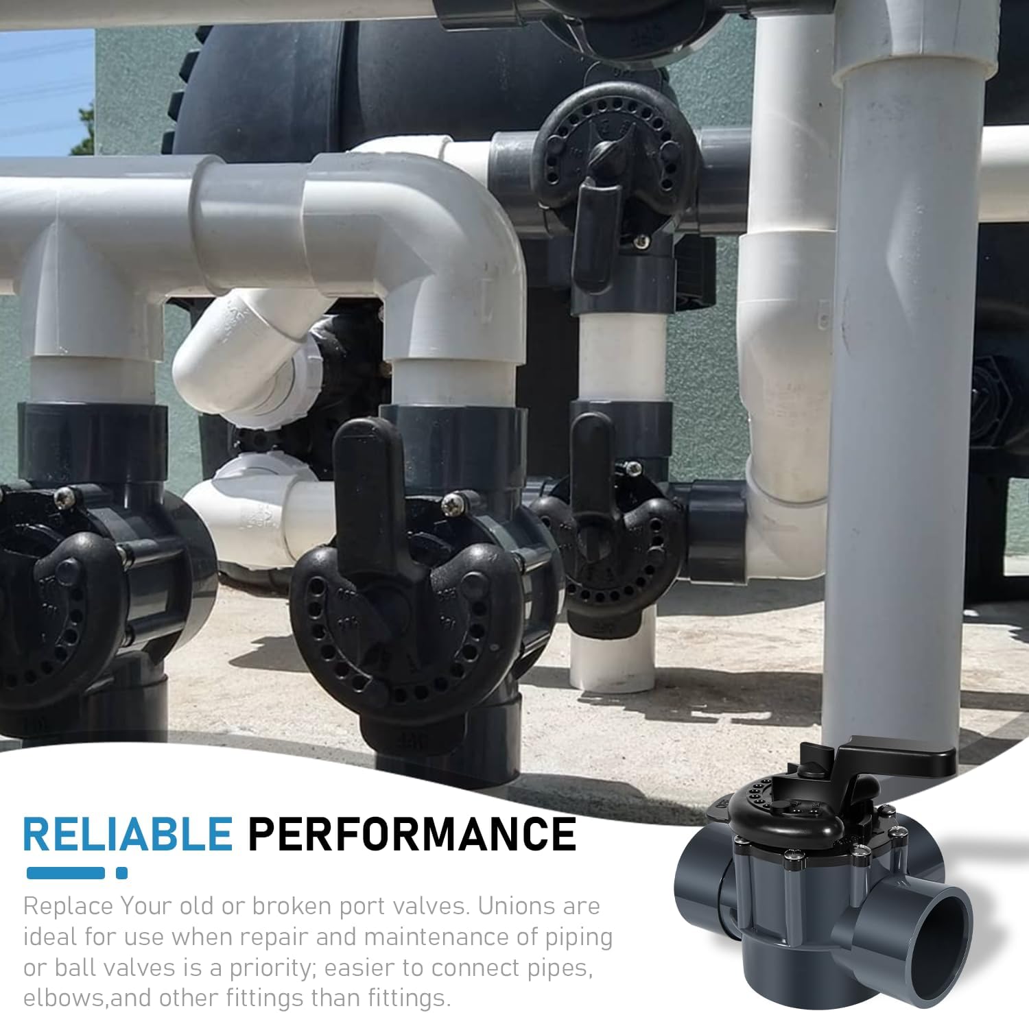 2 Inch 3 Way Diverter Valve Suitable for Ground Pool and Spa System Replace Part for 263028 3 Port Valve