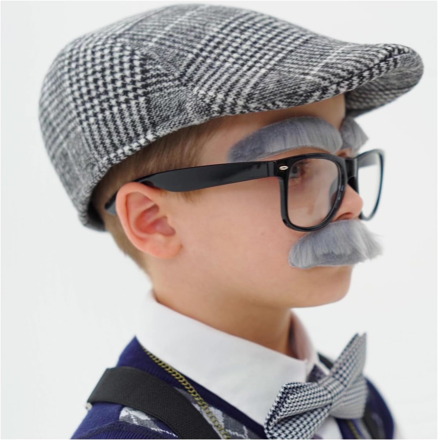 Kids 100 Days of School Costume for Boys - Halloween Old Man Costume Hat Glasses and Grandpa Vest Set for Child - Image 4