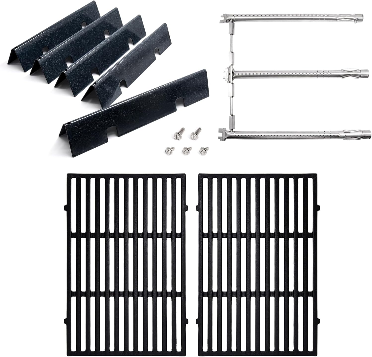 Criditpid Grill Replacement Parts for Weber GS4 Spirit 2 Grill Parts, 7636 Flavorizer Bars, 69787 Burners & 7638 Grill Grates for Weber Spirit 300 & Spirit II 300 Series E310 E320 E330 S310 S320 S330.