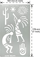 Vista 4 de Aleks Melnyk No.434 Plantilla de metal, deidad de fertilidad Kokopelli, diseños de petroglifos, plantilla pequeña, 1 unidad, plantilla para leña