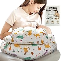 Vista 1 de Almohada de Lactancia PILLANI para Amamantar, Almohada de Pecho con Barrera de Seguridad para Mayor Comodidad, Registro de Bebé, Funda de Algodón