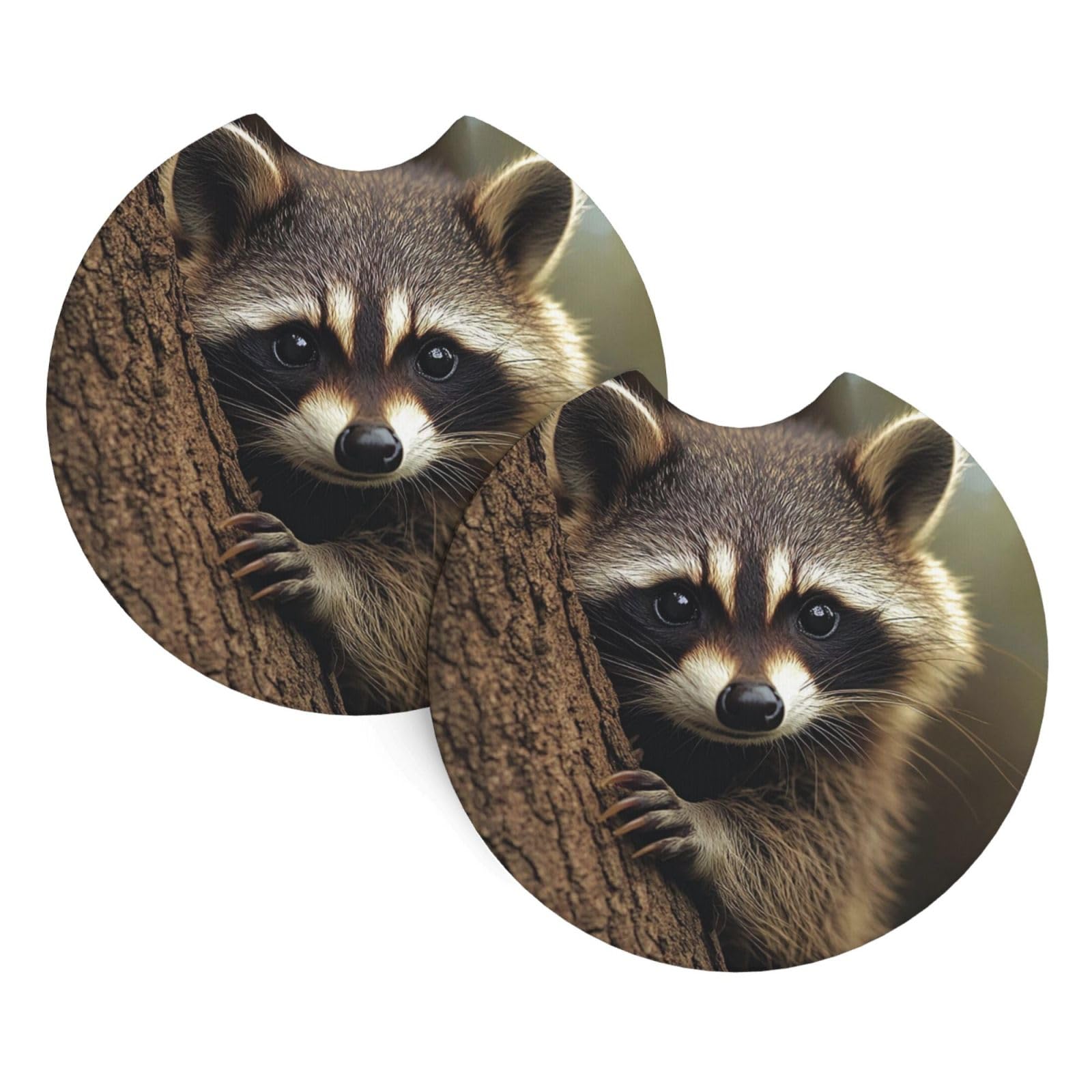2 Pack Car Cup Holder Coasters 2.7 Inch Universal Anti-Slip Shockproof Car Cup Holder Insert raccoon Car Coasters Drink Coasters Cup Holder Coasters for Car Accessories