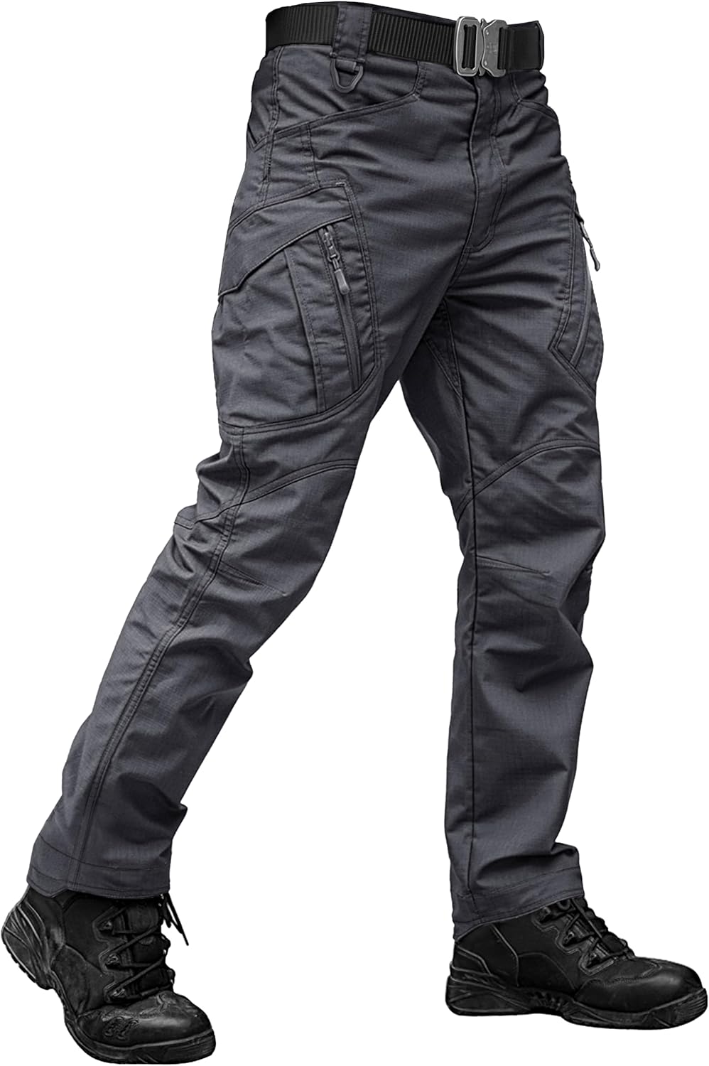 TACVASEN Men's Tactical Pants Waterproof Hiking Work Pants for Men Construction Stretch Cargo Trousers 9 Pockets