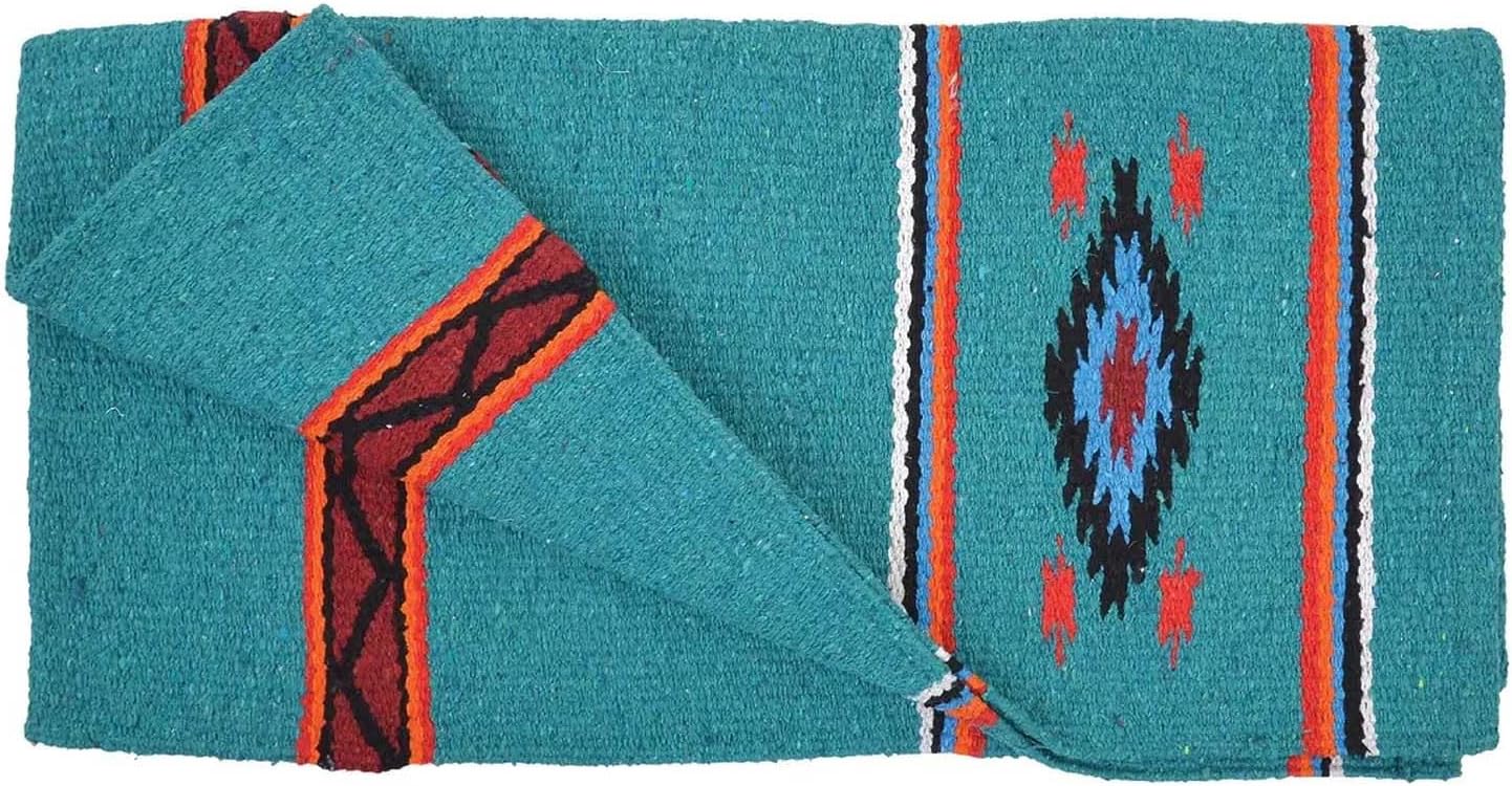 Diamond R Double Weave Saddle Blanket Turquoise