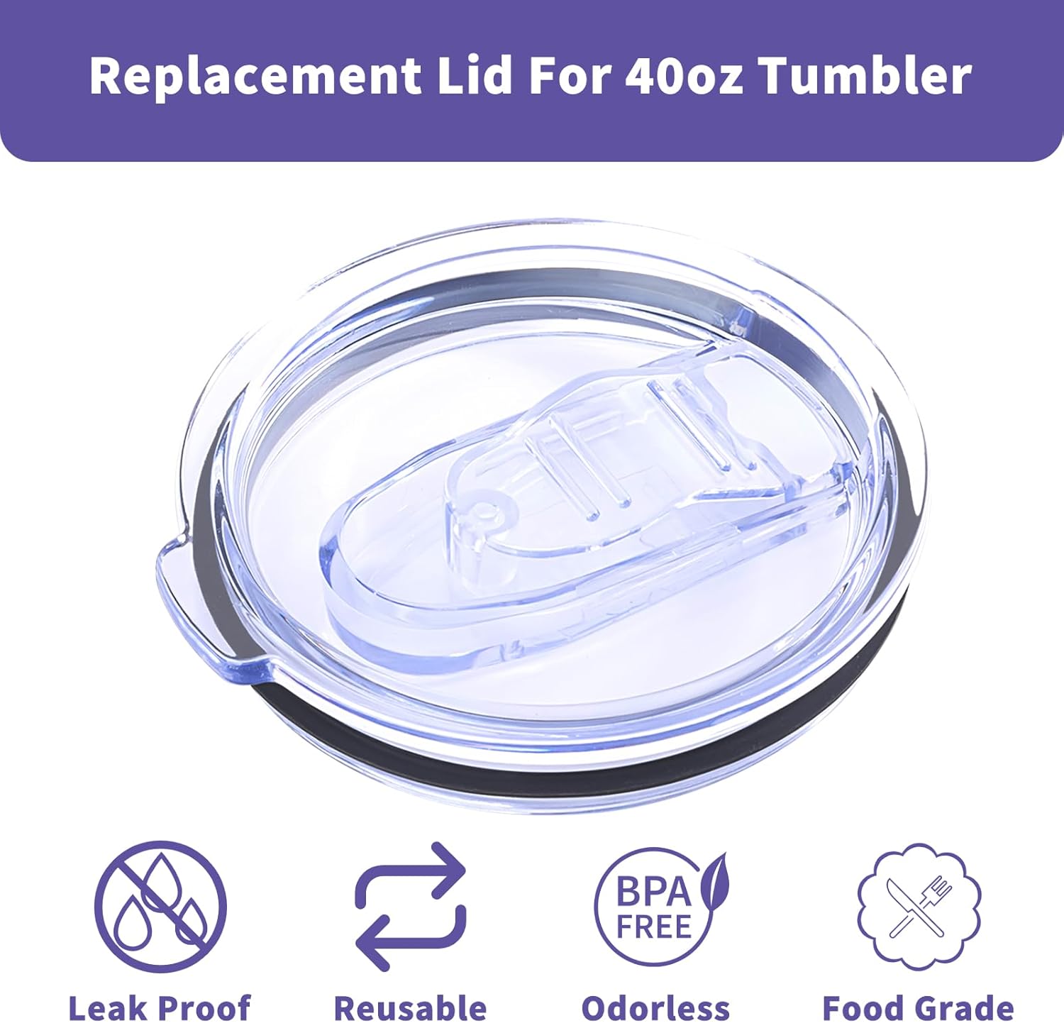 12 oz Press-in replacement lid - Compatible with swig12，18，22 oz Tumbler lid. Pack of 2.(Included 1 straws and 1 Straw brush) - Image 2