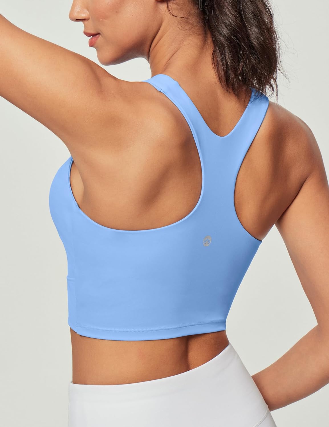 Heathyoga Longline Sports Bras for Women High Neck Tank Tops with Built in Bras Workout Tops for Women Racerback Yoga Bra - Image 2