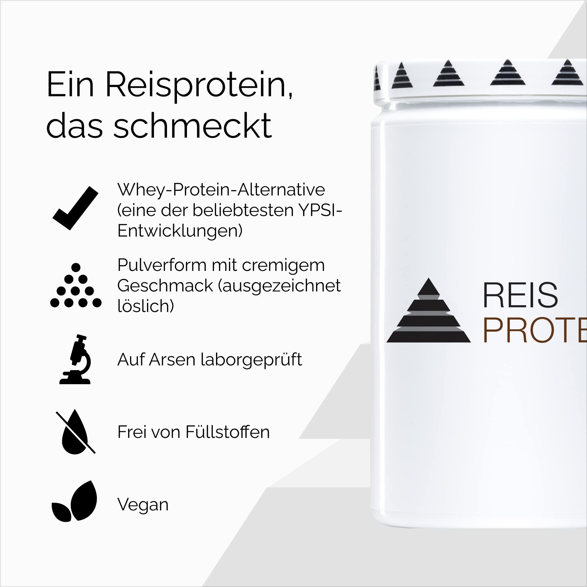 YPSI Proteine di riso – Riso Proteine Polvere Vegano – Proteine in polvere Sapore di cioccolato – 1000g