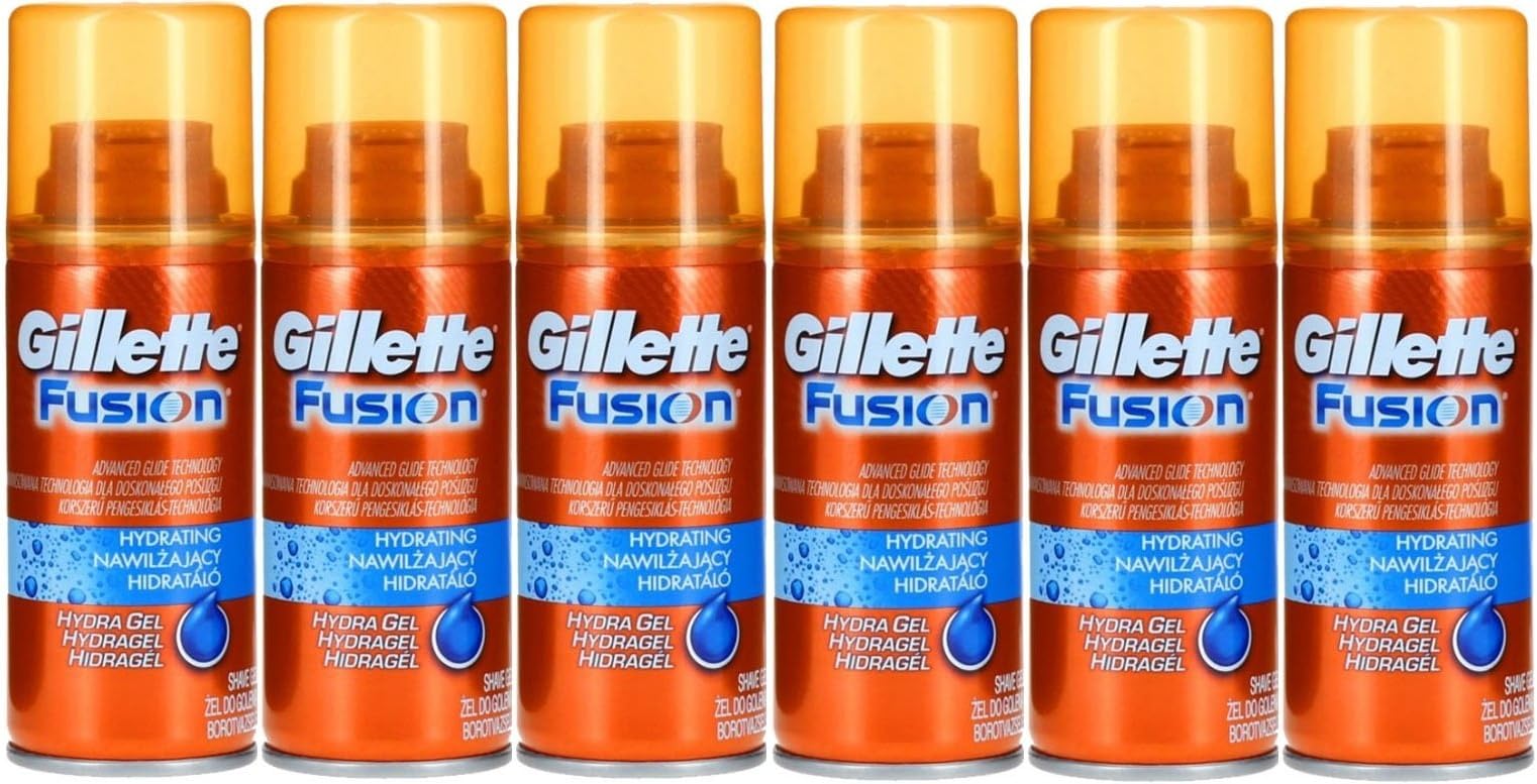Gillette Fusion Hydrating Shaving Gel 75ml - Pack of 6